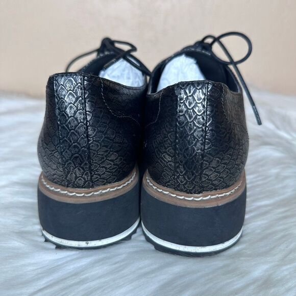 Exé Platform Loafers Metallic Black Scale Print Size 41 - Picture 5 of 12